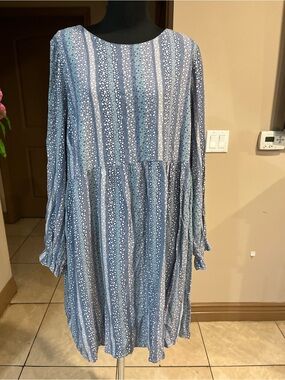 ANDREE BY UNIT Blue Patterned Maxi Dress